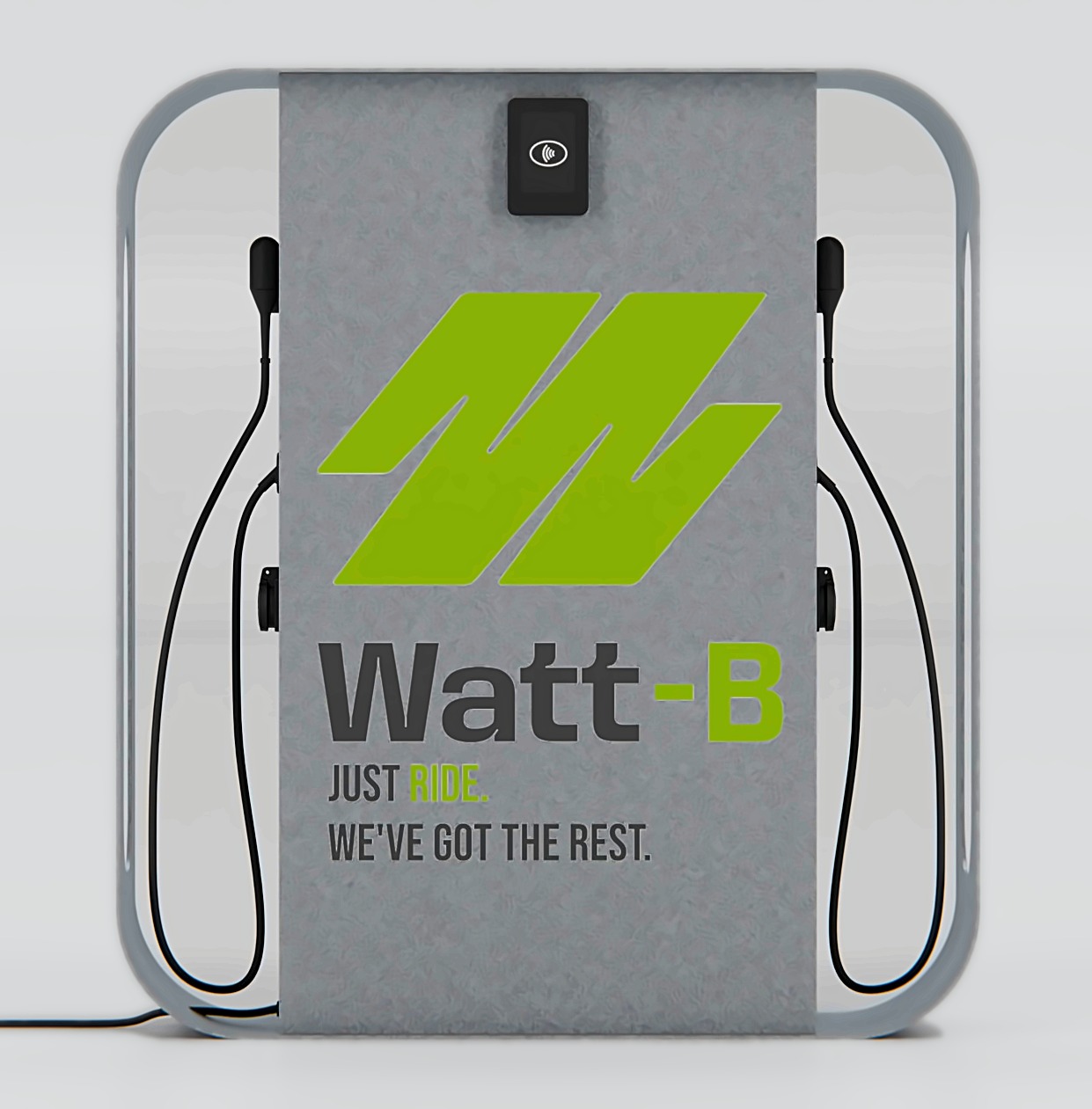 Render della stazione di ricarica e-bike Watt-B, vista frontale